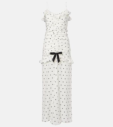 Ruched polka-dot silk maxi dress - Alessandra Rich - Modalova