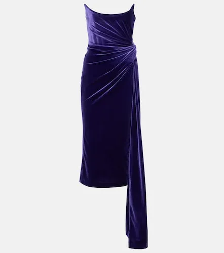 Draped velvet corset gown - Alex Perry - Modalova