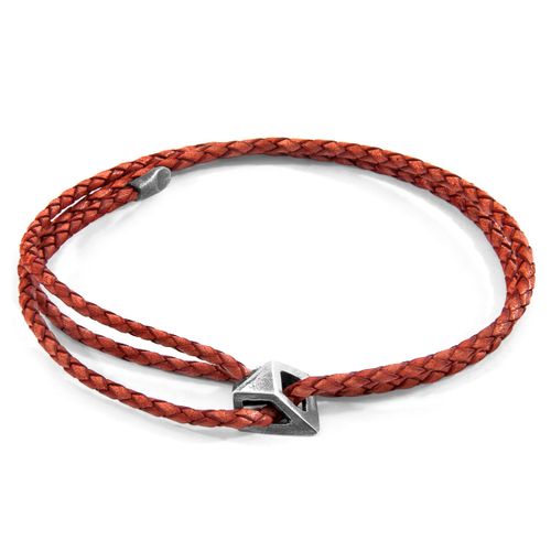 Amber Arthur Silver and Braided Leather SKINNY Bracelet - ANCHOR & CREW - Modalova