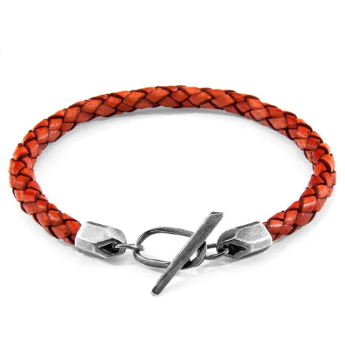 Amber Jura Silver and Braided Leather Bracelet - ANCHOR & CREW - Modalova