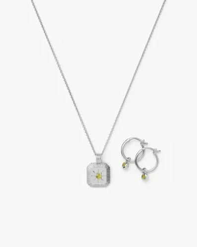 August Birthstone Necklace & Charm Earrings Set | Sterling Silver/Peridot - Missoma - Modalova