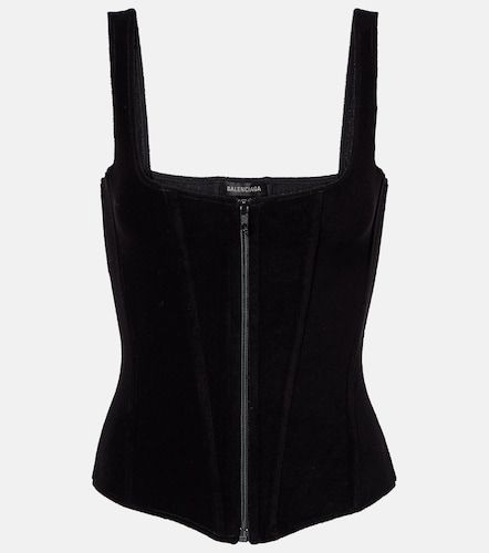 Cotton-blend velvet corset top - Balenciaga - Modalova