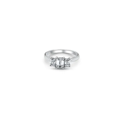 Bass J7378 Platinum Emerald Trilogy Ring 1.03ct G Jewellery - Bass Jewellery - Modalova