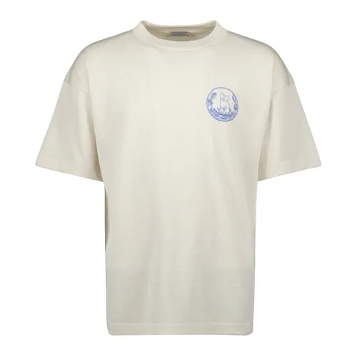 Beige Knit T-shirt with Embroidered Logo - Dior - Modalova