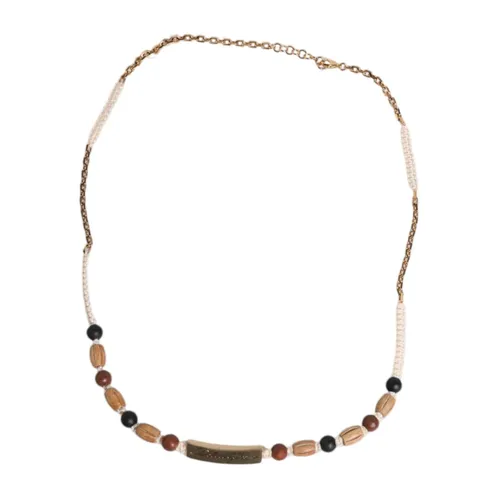 Black Gold Beaded Logo Pendant Necklace - Dolce & Gabbana - Modalova