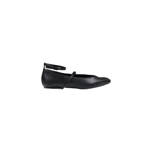 Black Leather Slip-On Shoes with Buckle Detail - Armani Exchange - Modalova