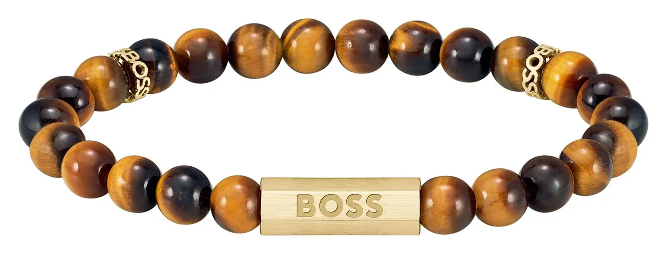 BOSS 1580661M Men's Sphere Stones Tiger's Eye Jewellery - BOSS Jewellery - Modalova