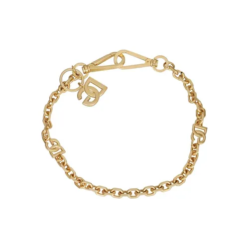 Brass Cuff Bracelet with Logo Detail - Dolce & Gabbana - Modalova