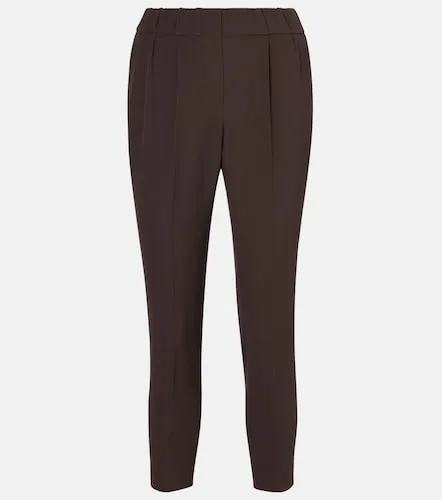 Cropped crepe slim pants - Brunello Cucinelli - Modalova