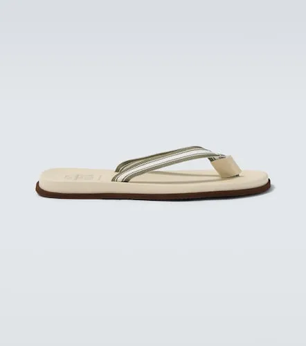 Leather-trimmed thong sandals - Brunello Cucinelli - Modalova