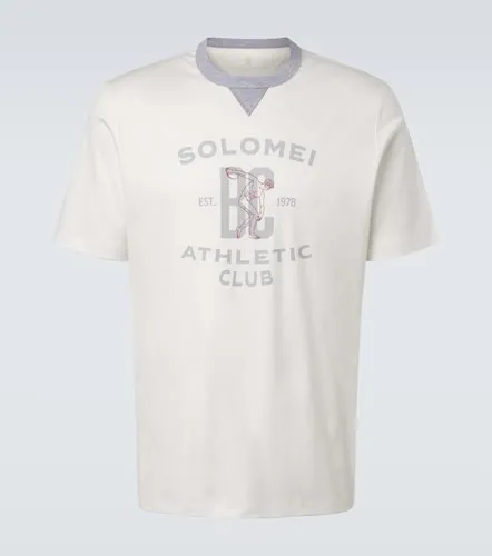 Printed cotton jersey T-shirt - Brunello Cucinelli - Modalova