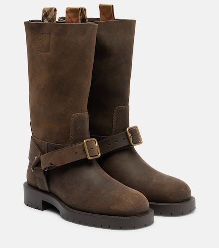 Soft Saddle suede knee-high boots - Burberry - Modalova