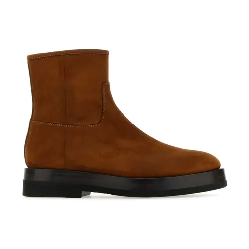 Caramel Suede Ankle Boots - Santoni - Modalova