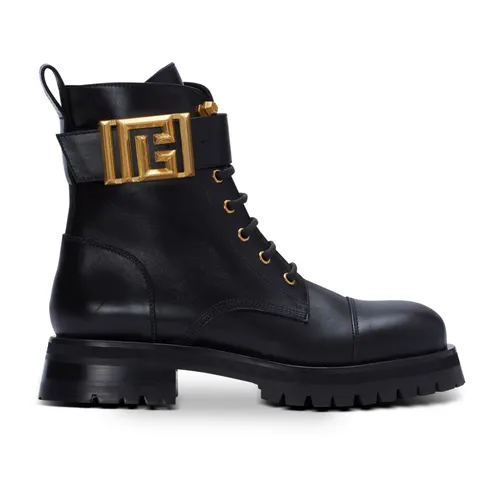 Charlie leather ranger boots - Balmain - Modalova