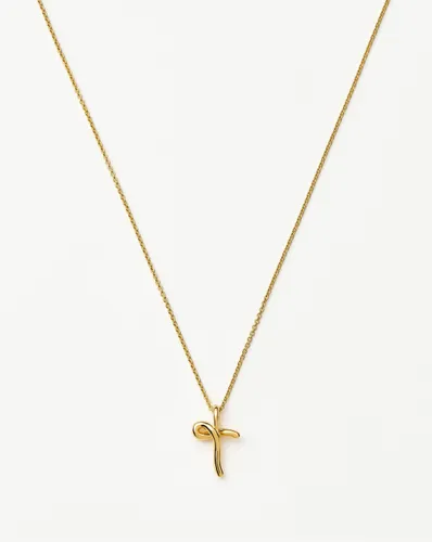 Curly Molten Mini Initial Necklace - T | 18ct Gold Vermeil - Missoma - Modalova