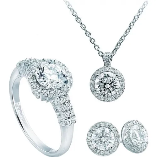 Ladies Ring Necklace and Earrings Gift Set - Size One Size - Diamonfire - Modalova