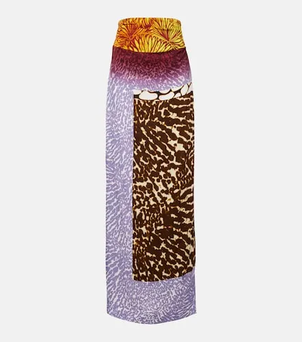 Printed silk midi skirt - Dries Van Noten - Modalova
