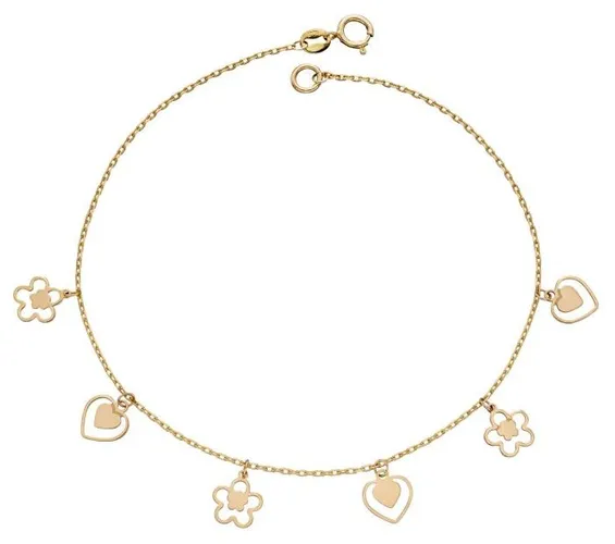 GB508 9ct Yellow Gold Heart/flower Charm Jewellery - Elements Gold - Modalova