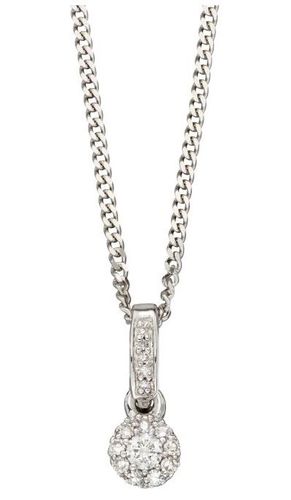 GP2287 9ct White Gold Diamond Cluster Drop Jewellery - Elements Gold - Modalova
