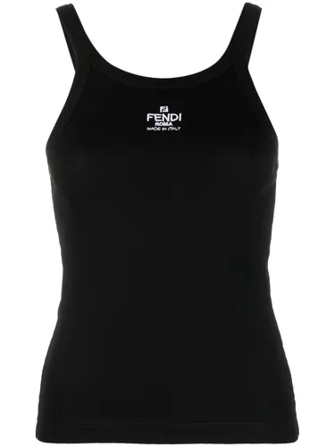 Fendi Top Black Cotton - Women - Fendi - Modalova