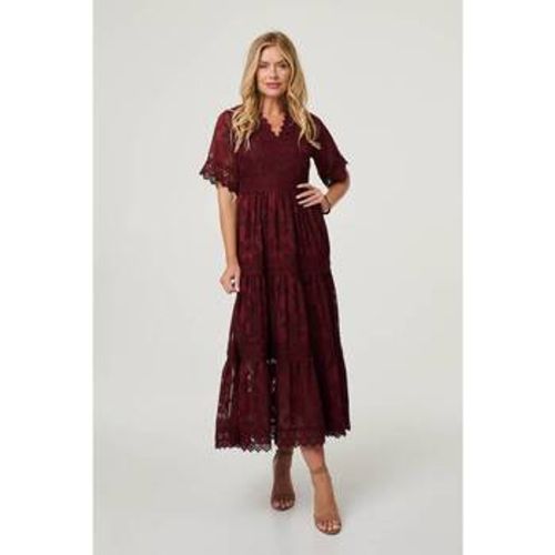 Floral Lace Frill 1/2 Sleeve Midi Dress women's Long Dress in - Izabel London - Modalova