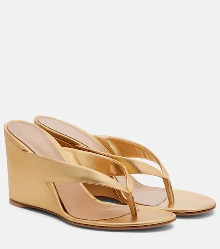 Leather wedge thong sandals - Gianvito Rossi - Modalova
