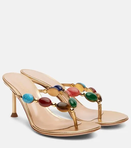 Shanti embellished leather thong sandals - Gianvito Rossi - Modalova