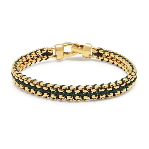 Green Woven Box Chain Bracelet in Gold - Nialaya - Modalova