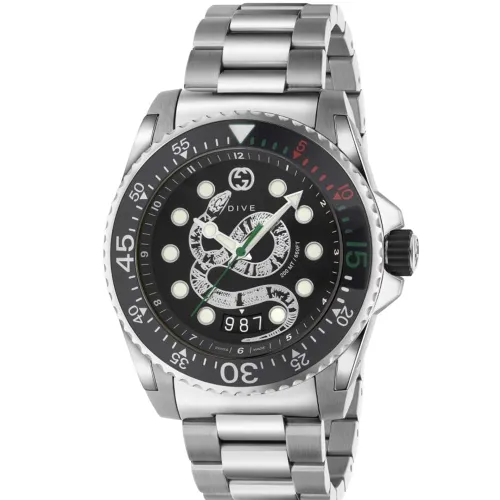 YA136218 Black Snake Dial Men's Watch - Size One Size - Gucci - Modalova