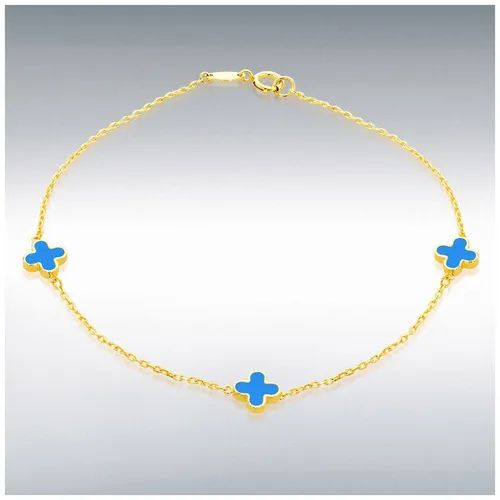 Ct Yellow Gold 3 X 6.5mm Turquoise Jewellery - James Moore - Modalova