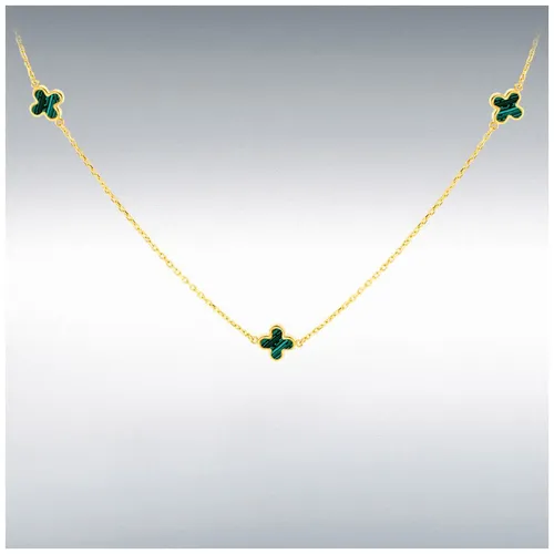 Ct Yellow Gold 3 x 6.5mm Malachite Jewellery - James Moore - Modalova