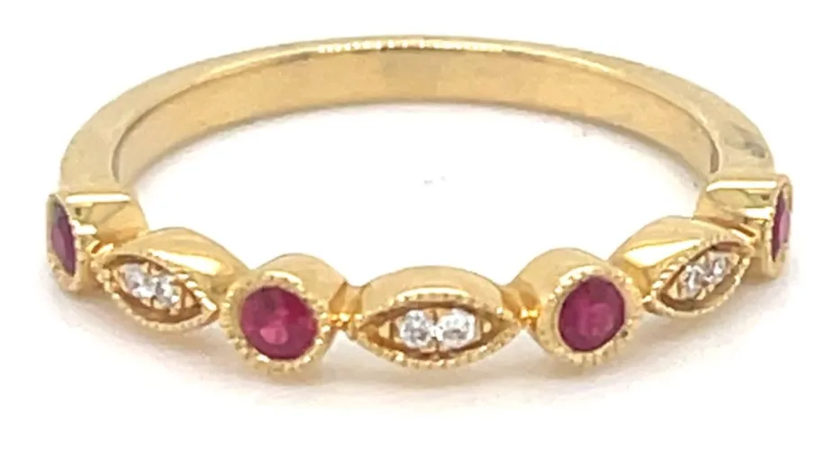 J93703 18ct Yellow Gold Ruby And Diamond Jewellery - James Moore Clarity - Modalova