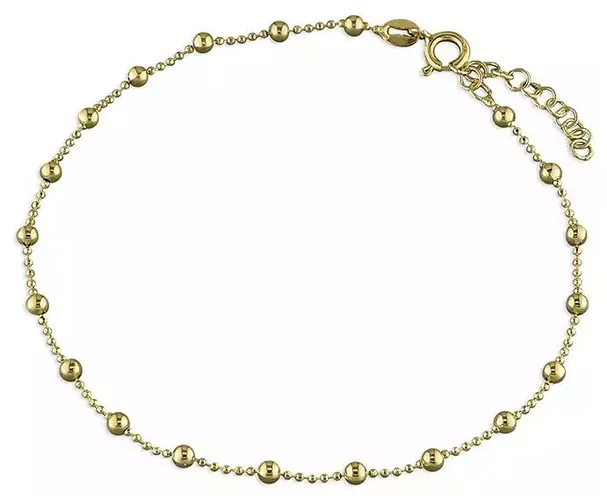 H2226/Y Silver Gold Plate Bead Chain Anklet Jewellery - James Moore CME - Modalova