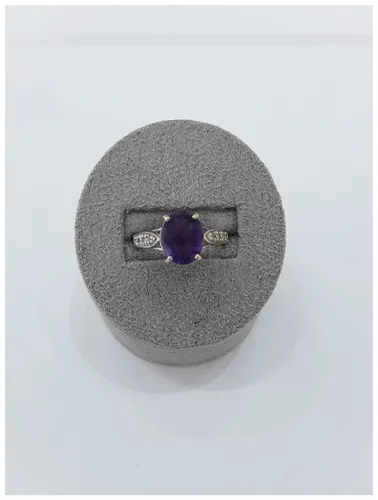 JM7198 9k W/gold Amethyst Diamond Ring Jewellery - James Moore - Modalova