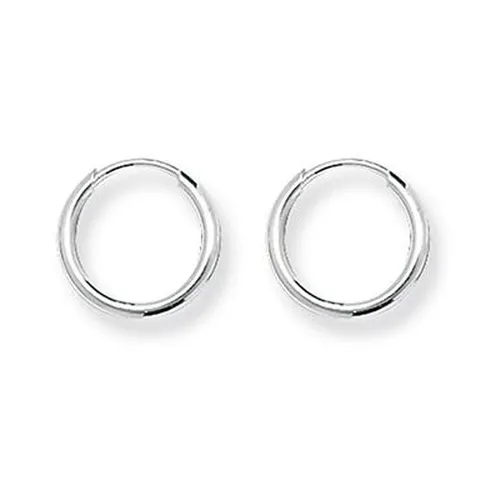G5531 Silver Tiny 10mm Round Sleeper Earrings Jewellery - James Moore TH - Modalova