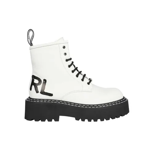 Leather Lace-up Ankle Boots - Karl Lagerfeld - Modalova