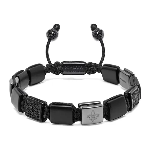 Matte Onyx Fleur Flatbead Bracelet - Nialaya - Modalova