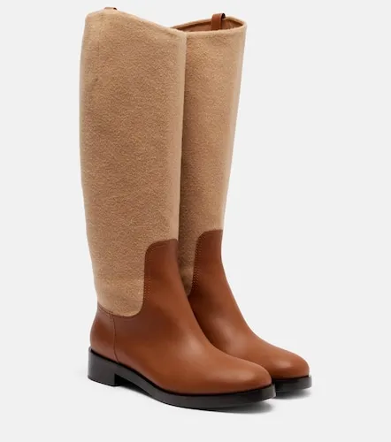 Cavaliere leather and wool knee-high boots - Max Mara - Modalova
