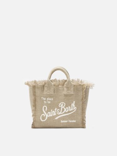 Beige Solid Linen Vanity Mini Bag With Removable Strap - Unisex - Mc2 Saint Barth - Modalova