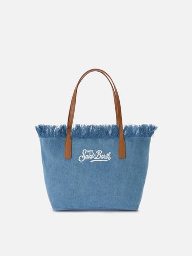 Medium City Shopper Bag In Denim Fabric With Fringes - Unisex - Mc2 Saint Barth - Modalova