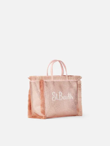 Mini Vanity Fringed Bag With Rose Gold Rhinestones - Unisex - Mc2 Saint Barth - Modalova
