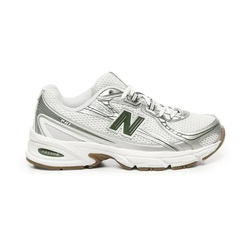 Mesh and Synthetic Sneakers, White/Silver/Green - New Balance - Modalova