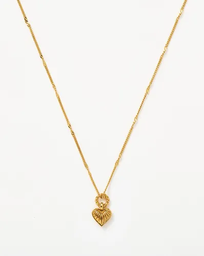 Mini Ridge Heart Charm Pendant Necklace | 18ct Gold Plated - Missoma - Modalova