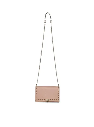 MINI ROCKSTUD LEATHER BAG WITH CHAIN - Woman - Valentino Garavani - Modalova
