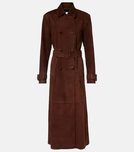 Nour Hammour Tate suede trench coat - Nour Hammour - Modalova