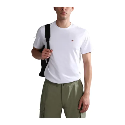 Plain Cotton Round Neck T-shirt - Napapijri - Modalova