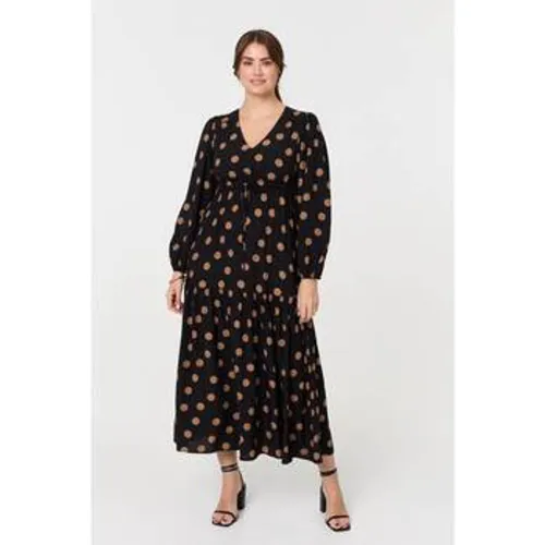 Polka Dot Tie Empire Waist Maxi Dress women's Long Dress in - Izabel London - Modalova