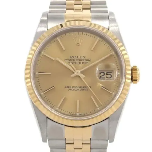 Pre-owned Datejust Stainless Steel x Yellow Gold Watch 16233 - Rolex Vintage - Modalova