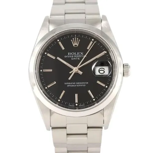 Pre-owned Oyster Perpetual Date Stainless Steel Watch - Rolex Vintage - Modalova