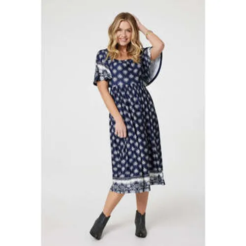 Printed 1/2 Batwing Sleeve Midi Dress women's Long Dress in - Izabel London - Modalova